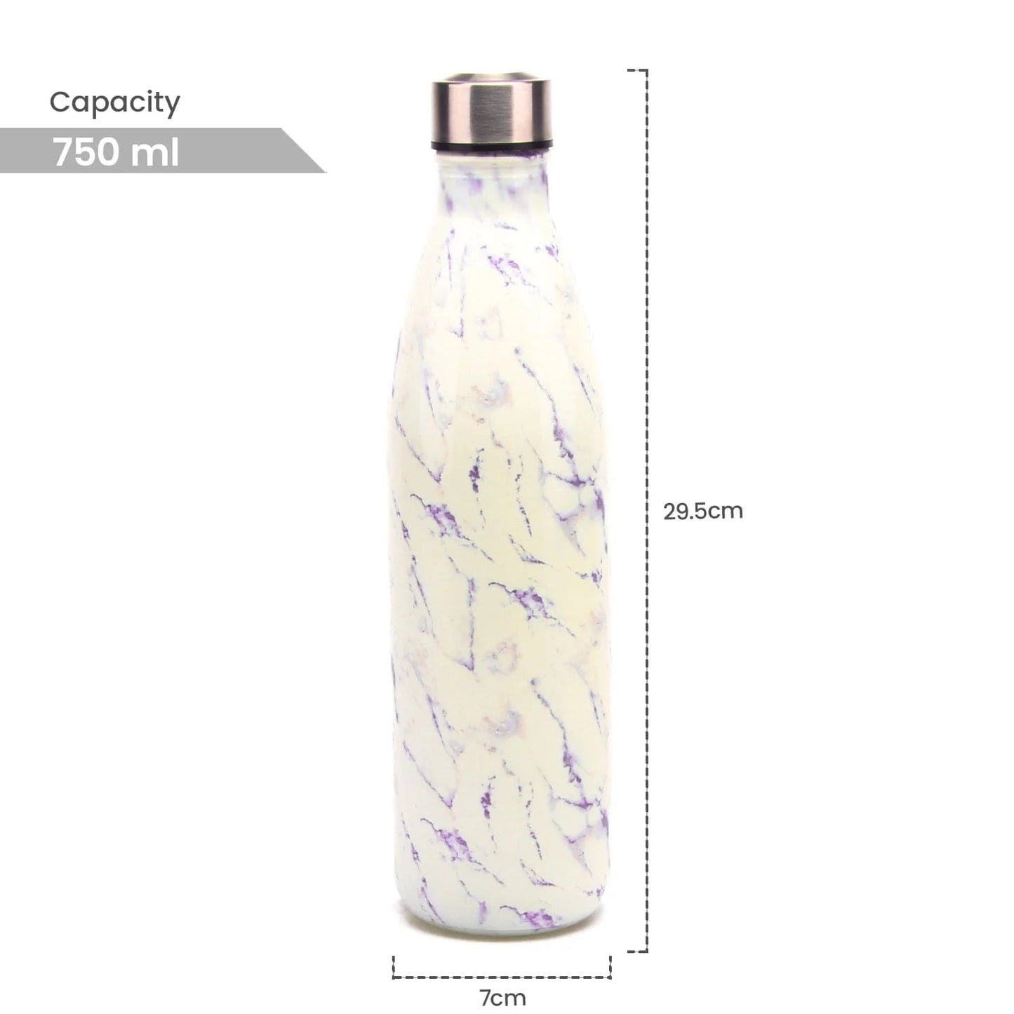 Decorative Glass Bottle 750ml | 2pcs Set | White & Blue