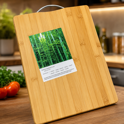 Eco-Friendly Bamboo Cutting Eco-Chopping Board with Handle & Juice Groove | Rectangle Chopping Board & Serving Tray