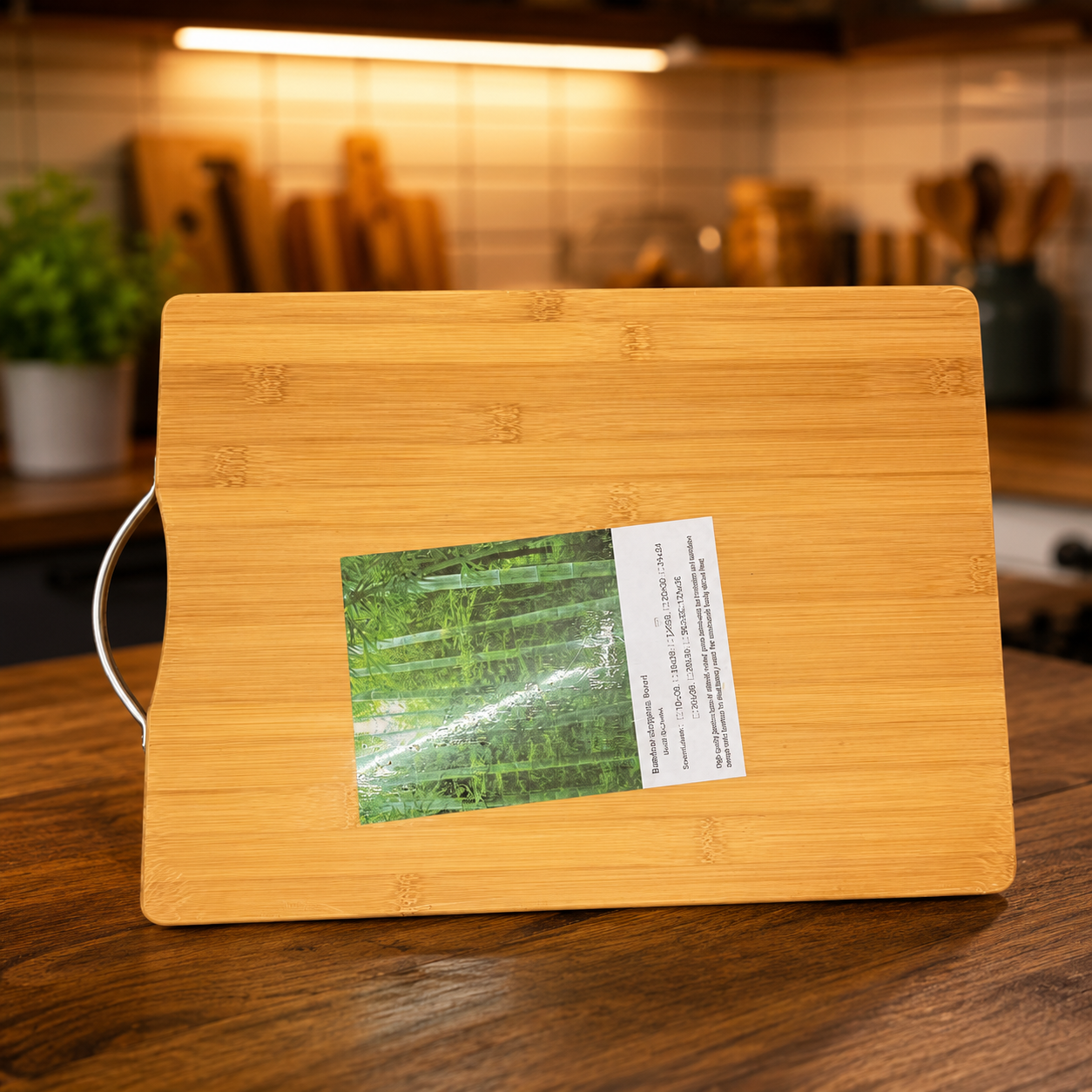 Eco-Friendly Bamboo Cutting Eco-Chopping Board with Handle & Juice Groove | Rectangle Chopping Board & Serving Tray