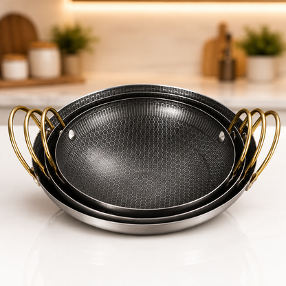 Stainless Steel Honeycomb Non-Stick Frying Pan | 8/9/10/11 Inch Kitchen Fry Pan