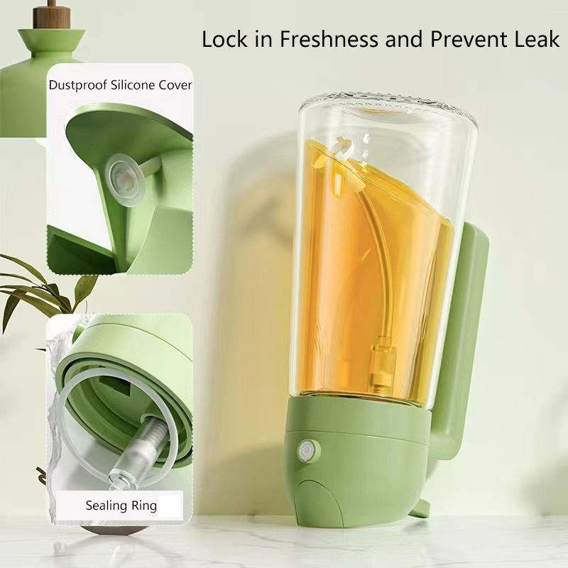 300ml 2-in-1 Glass Oil Dispenser Bottle | Press & Pour Cooking Oil Bottle with Roll-On Seal