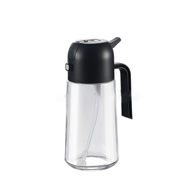 300ml 2-in-1 Glass Oil Dispenser Bottle | Press & Pour Cooking Oil Bottle with Roll-On Seal