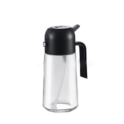 300ml 2-in-1 Glass Oil Dispenser Bottle | Press & Pour Cooking Oil Bottle with Roll-On Seal