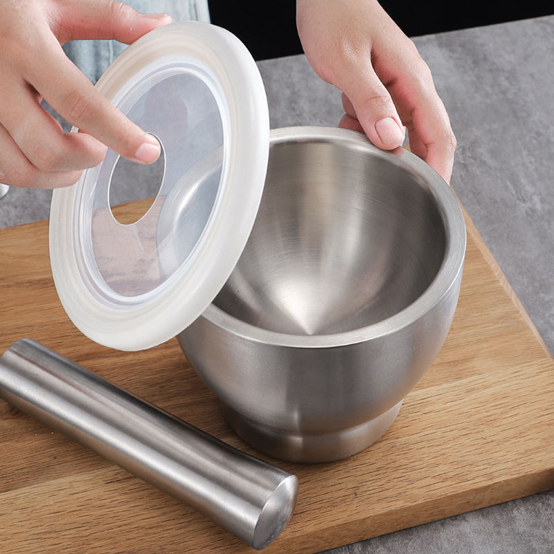 Stainless Steel Mortar & Pestle | Heavy-Duty Spice & Herb Grinder (Haman Dista)