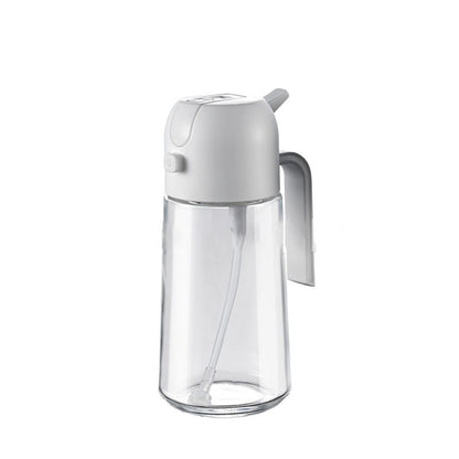 300ml 2-in-1 Glass Oil Dispenser Bottle | Press & Pour Cooking Oil Bottle with Roll-On Seal