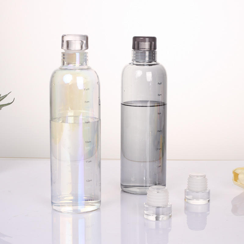 Simple Transparent Glass Water Bottle with Protective Sleeve | 750ml & 1000mlTravel Drinking Bottle