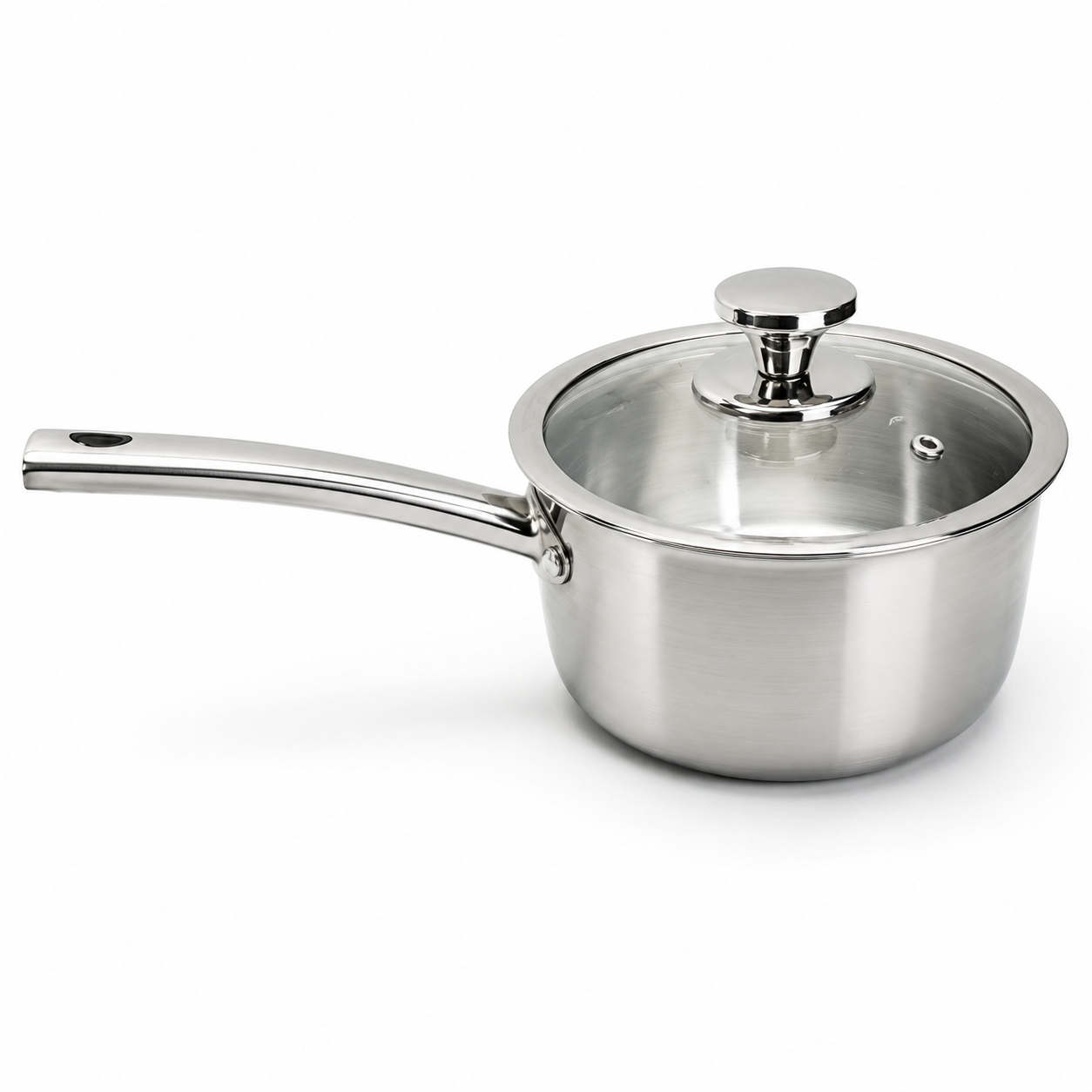 Premium Kiam Tri-Ply Saucepan with Glass Lid  | Multipurpose Milk & Cooking Pot