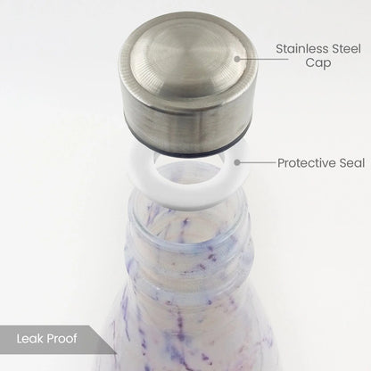 Decorative Glass Bottle 750ml | 2pcs Set | White & Blue