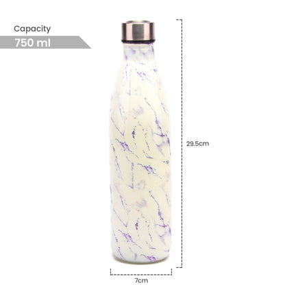 Decorative Glass Bottle 750ml | 2pcs Set | White & Blue