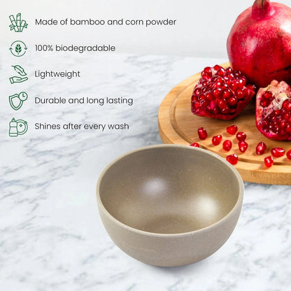Bamboo Fibre Bowl 4 inches  | 4pcs Set | Cement Design
