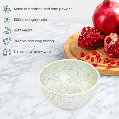 Bamboo Fibre Bowl 4 inches | 4pcs Set | Stonewash Design