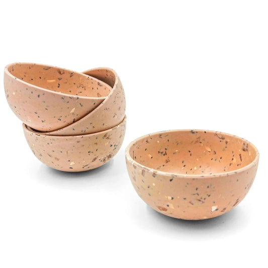Bamboo Fibre Bowl 4 inches  | 4pcs Set | Walnut Design