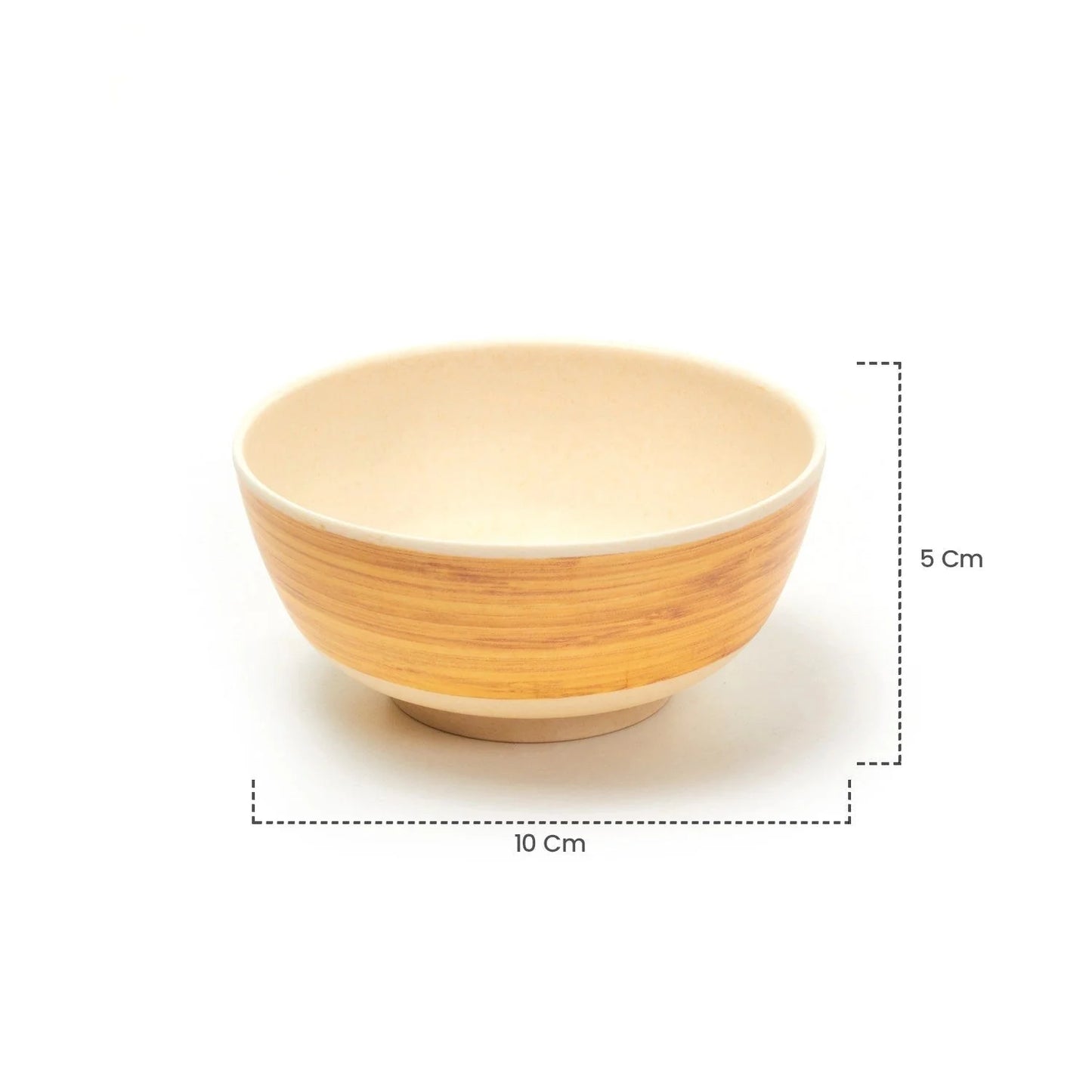 Bamboo Fibre Bowl 4 inches | 4pcs Set | Wooden Design