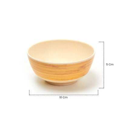 Bamboo Fibre Bowl 4 inches | 4pcs Set | Wooden Design