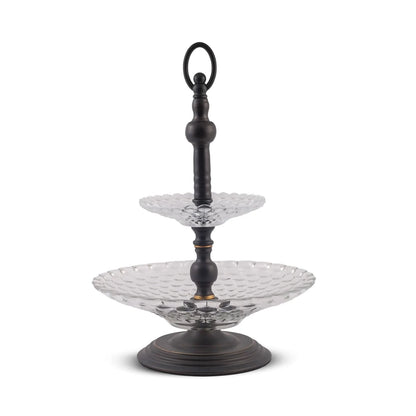 Glass Two tier Tray