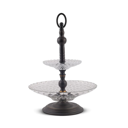 Glass Two tier Tray