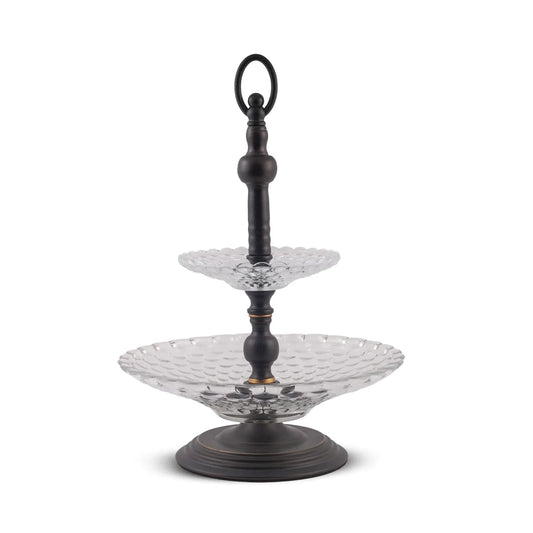 Glass Two tier Tray