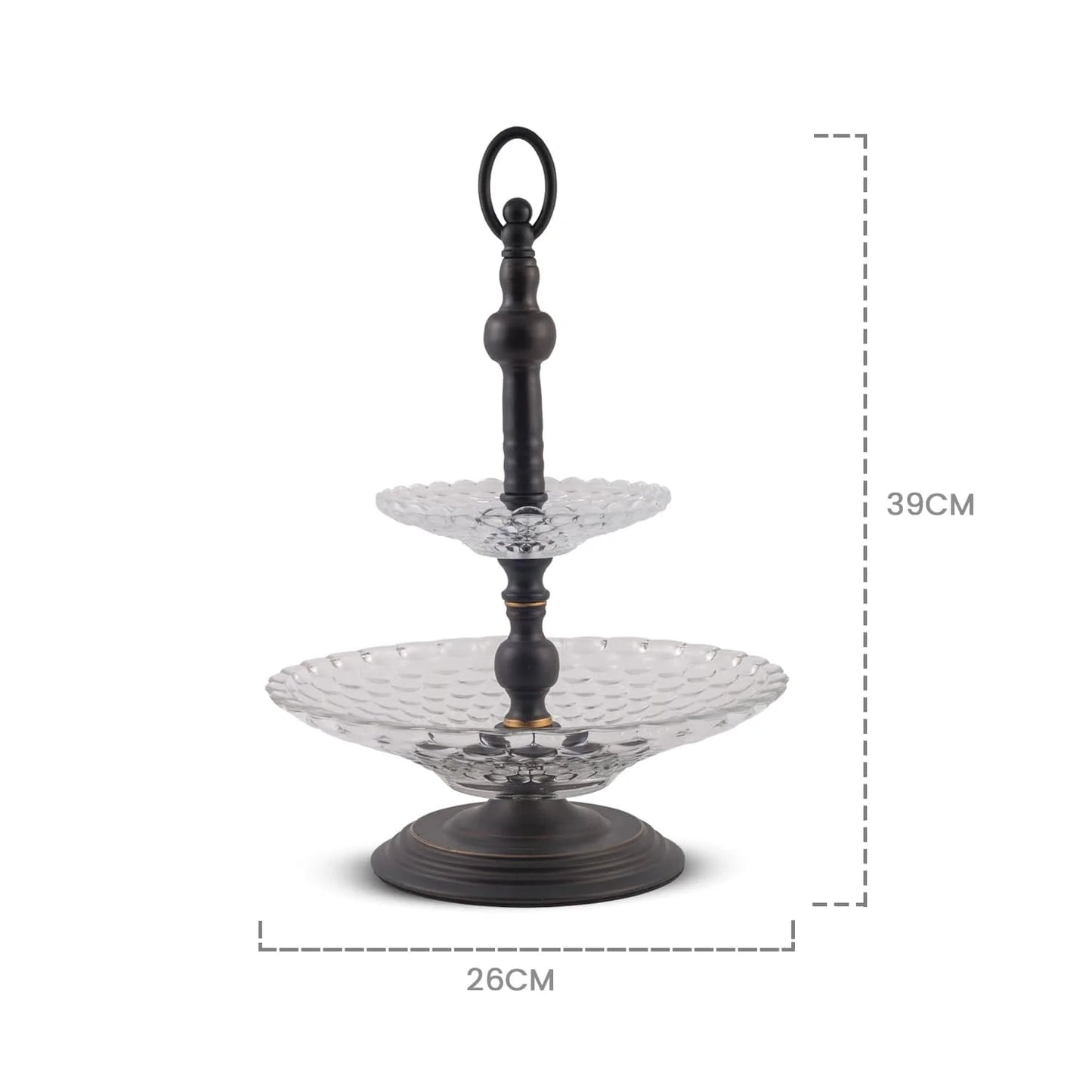 Glass Two tier Tray