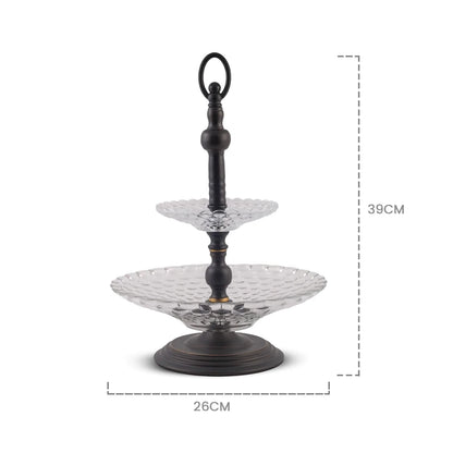 Glass Two tier Tray