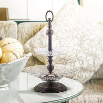 Glass Two tier Tray