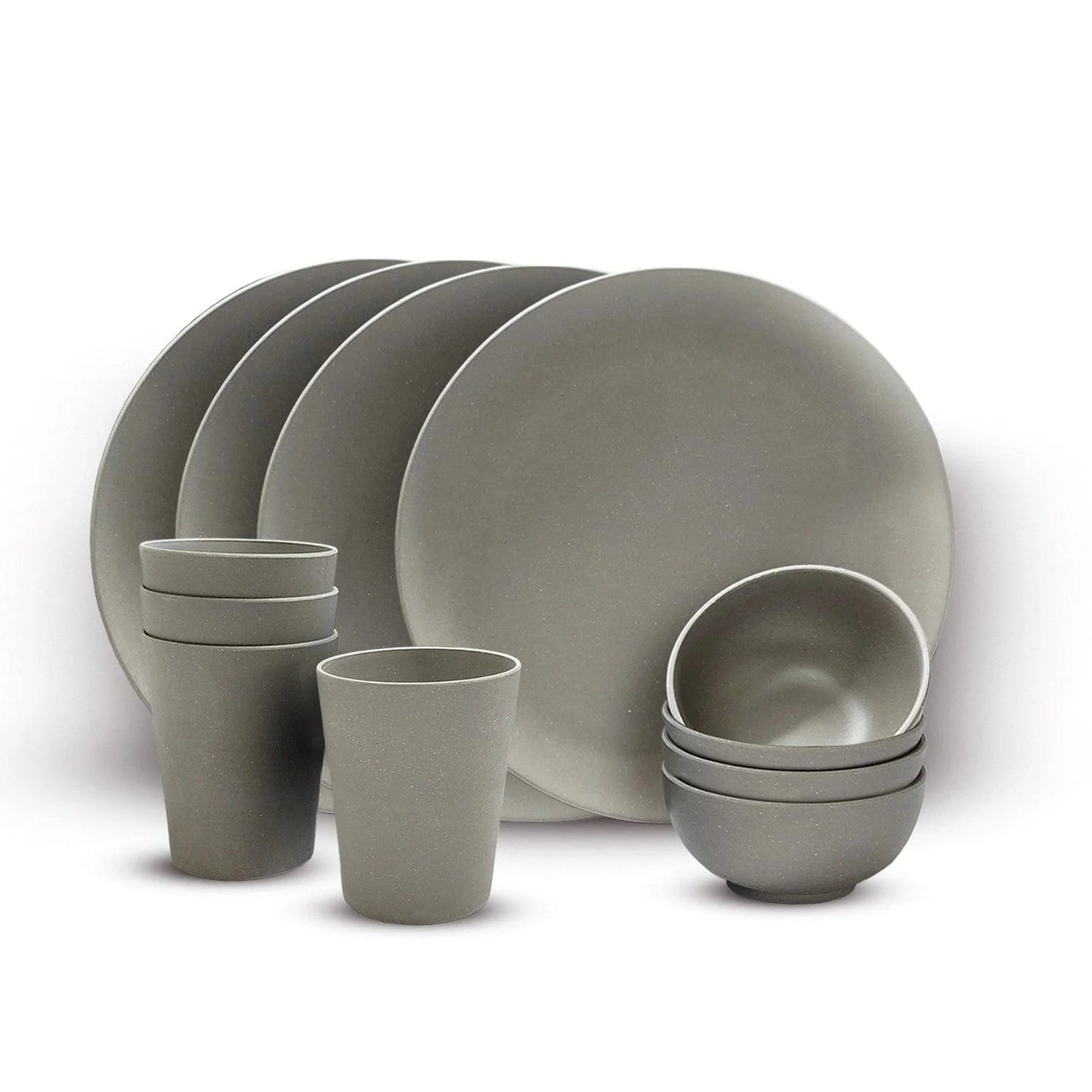 Bamboo Fibre Dinner Set | 12pcs Set | Cement Design