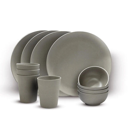 Bamboo Fibre Dinner Set | 12pcs Set | Cement Design