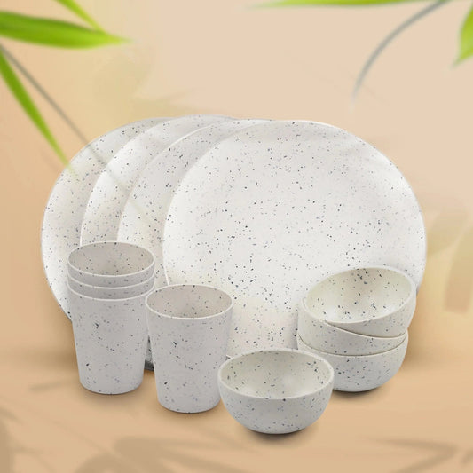 Bamboo Fibre Dinner Set | 12pcs Set | Classic Design