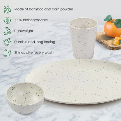 Bamboo Fibre Dinner Set | 12pcs Set | Classic Design