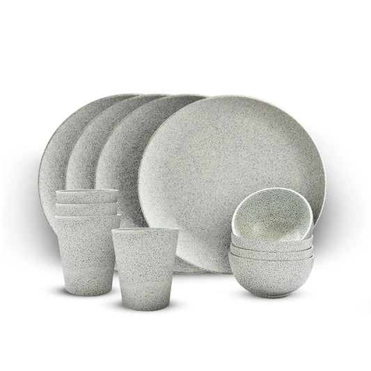 Bamboo Fibre Dinner Set | 12pcs Set | Stonewash Design