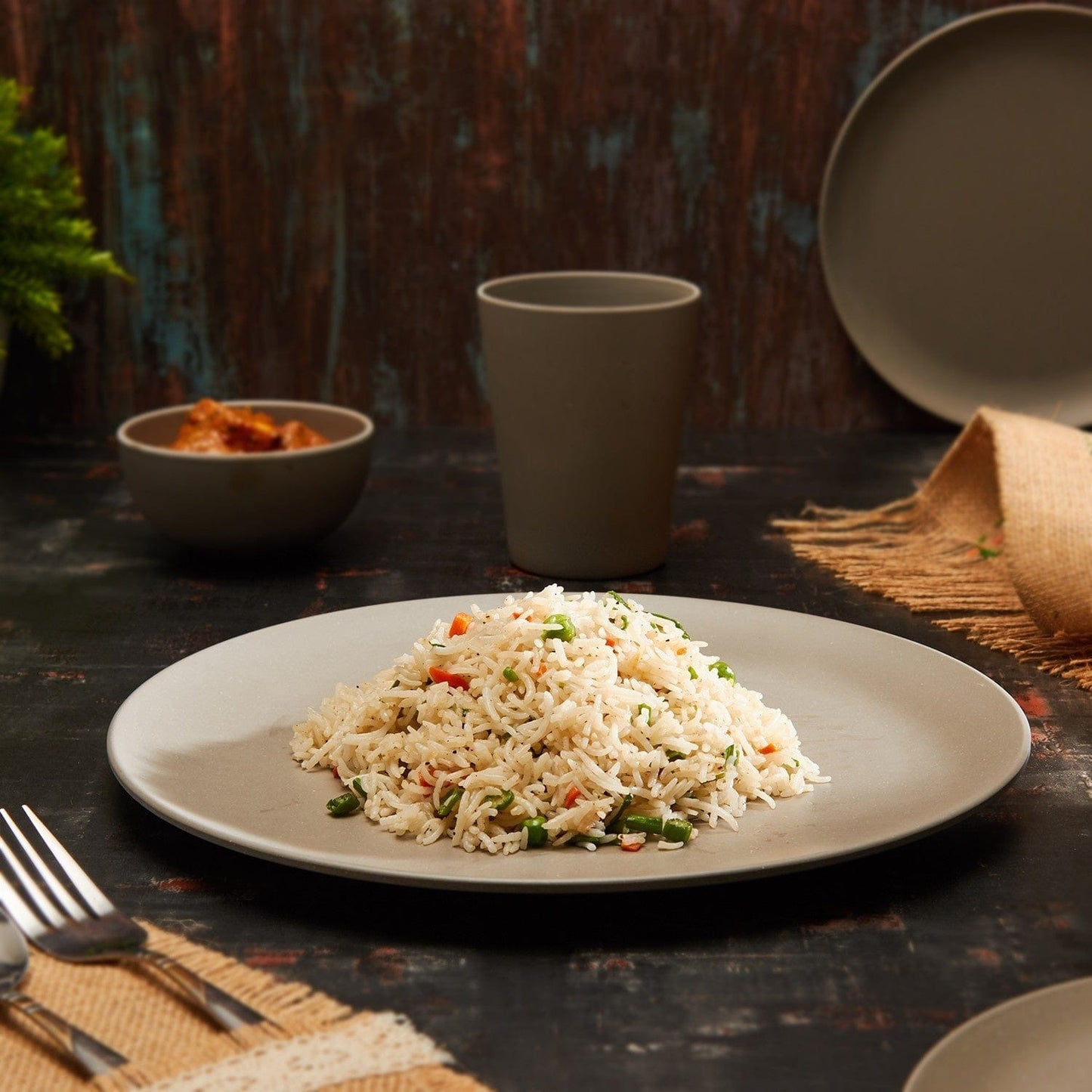 Bamboo Fibre Dinner Set | 18pcs Set | Cement Design