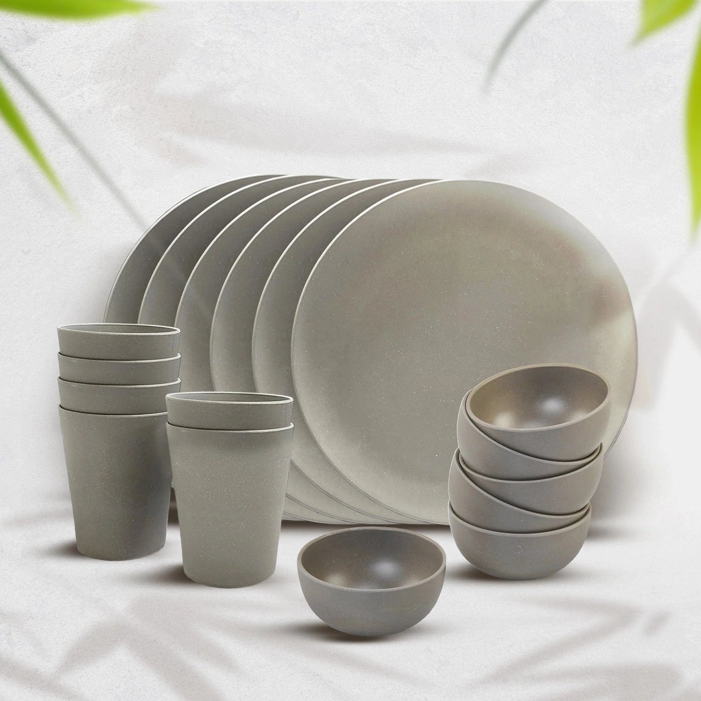Bamboo Fibre Dinner Set | 18pcs Set | Cement Design