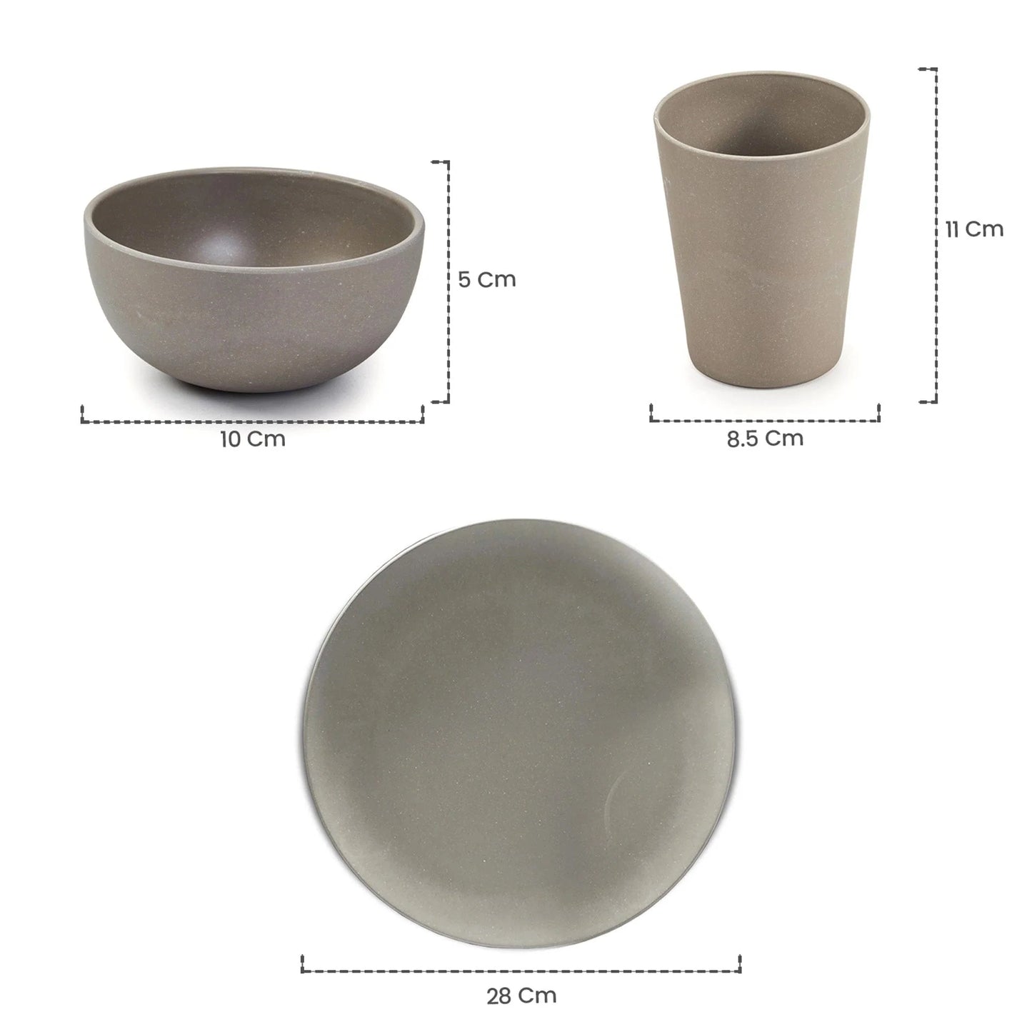 Bamboo Fibre Dinner Set | 18pcs Set | Cement Design