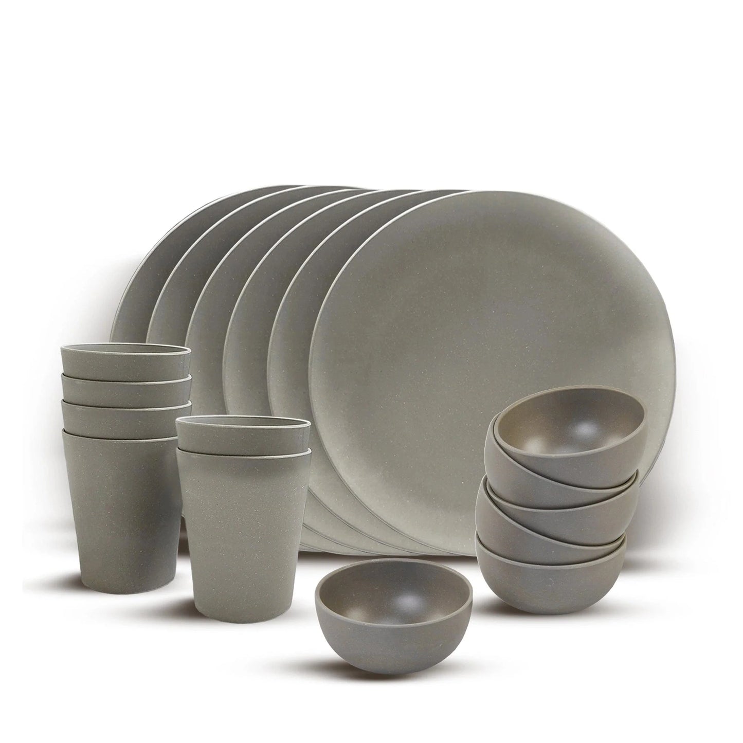 Bamboo Fibre Dinner Set | 18pcs Set | Cement Design