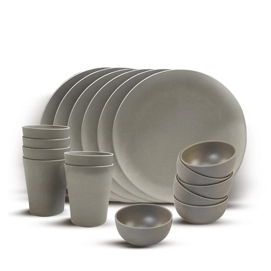 Bamboo Fibre Dinner Set | 18pcs Set | Cement Design