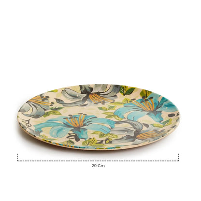 Bamboo Fibre Snack Plates | 6pcs Set | Leaf & Flowers Design