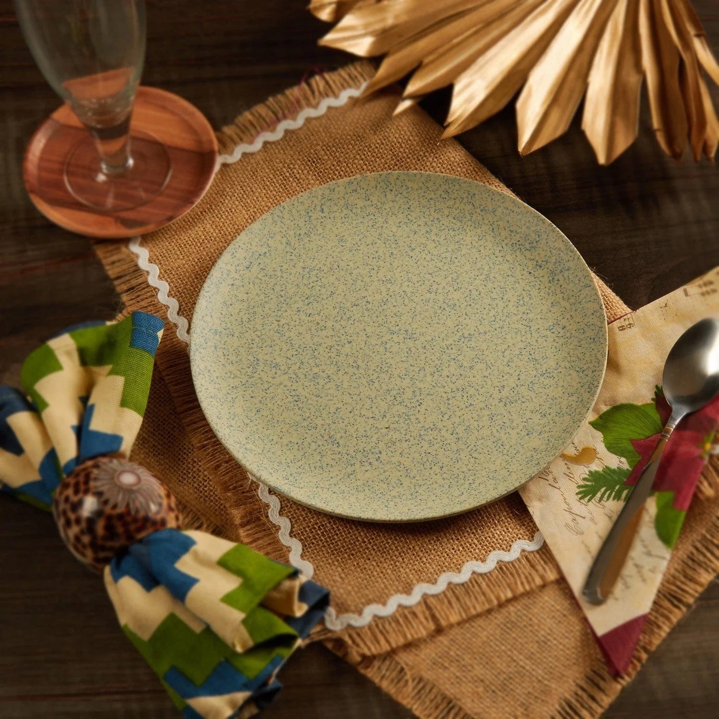Bamboo Fibre Snack Plates | 6pcs Set | Stonewashes Design