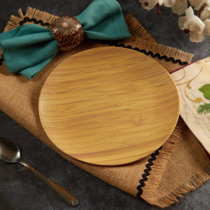 Bamboo Fibre Snack Plates | 6pcs Set | Wooden Design