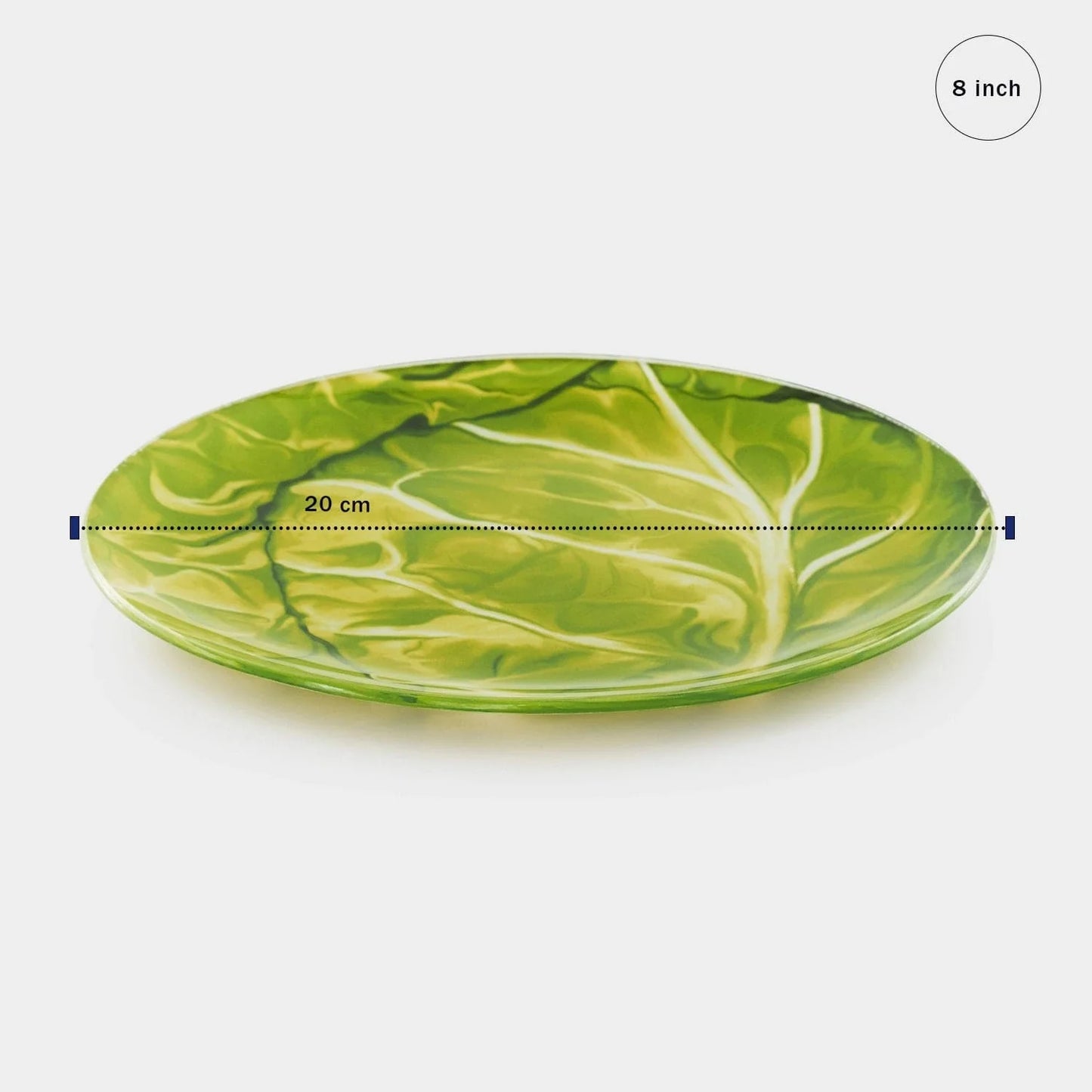 Designer Glass Snack Plate - Cabbage | 6pcs set