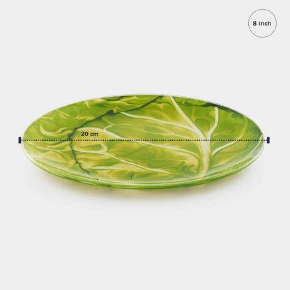 Designer Glass Snack Plate - Cabbage | 6pcs set