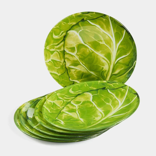 Designer Glass Snack Plate - Cabbage | 6pcs set