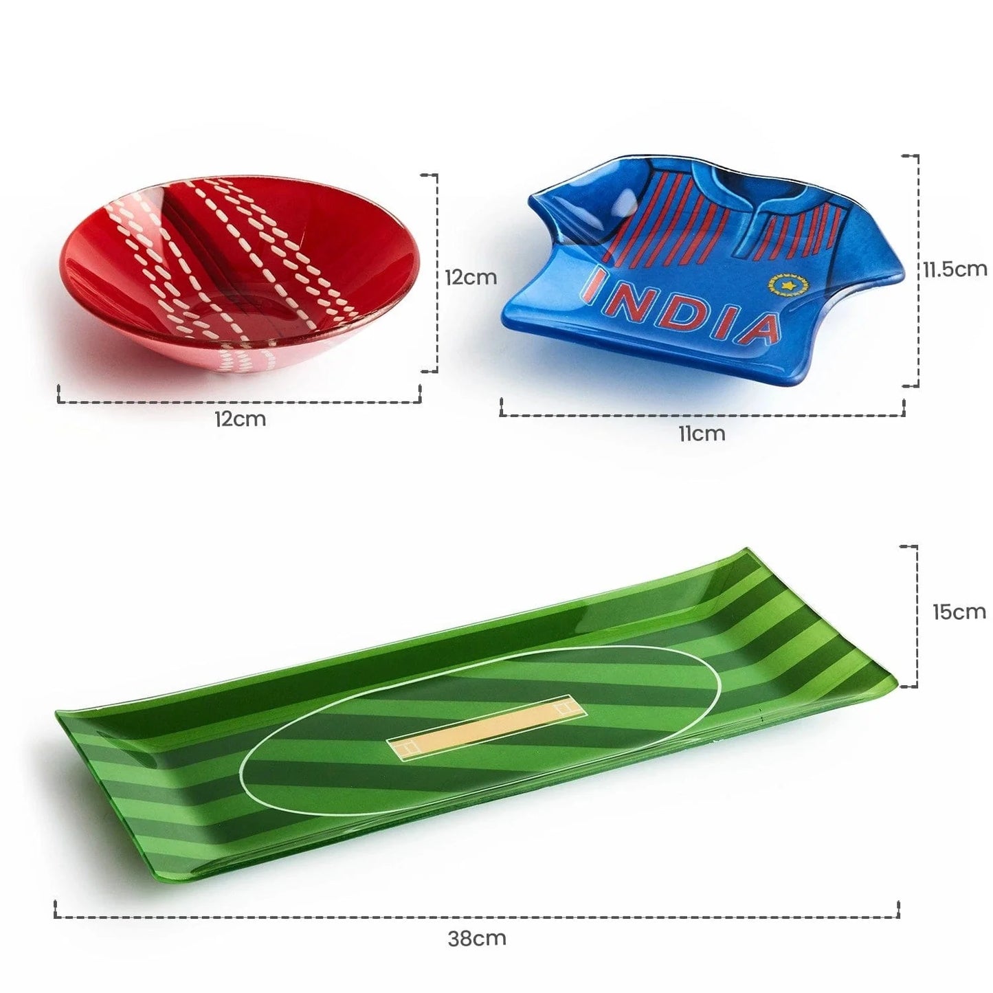 Designer Serving Platter | 4pcs Set | Cricket