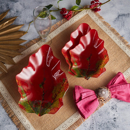 Red Mapple Design Serving Platter | 4pcs Set