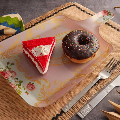 Square Glass Design Serving Platter | 2pcs Set