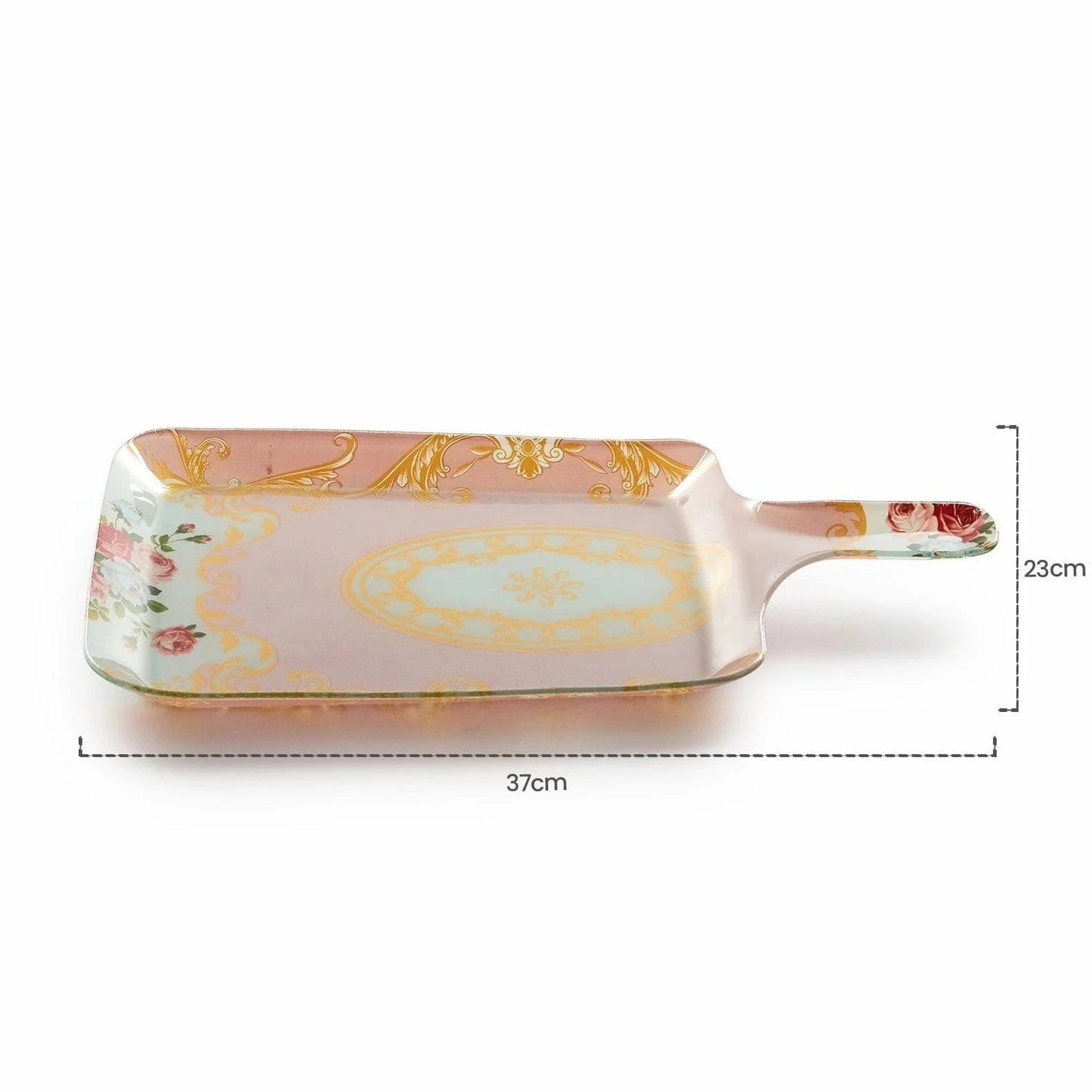 Square Glass Design Serving Platter | 2pcs Set